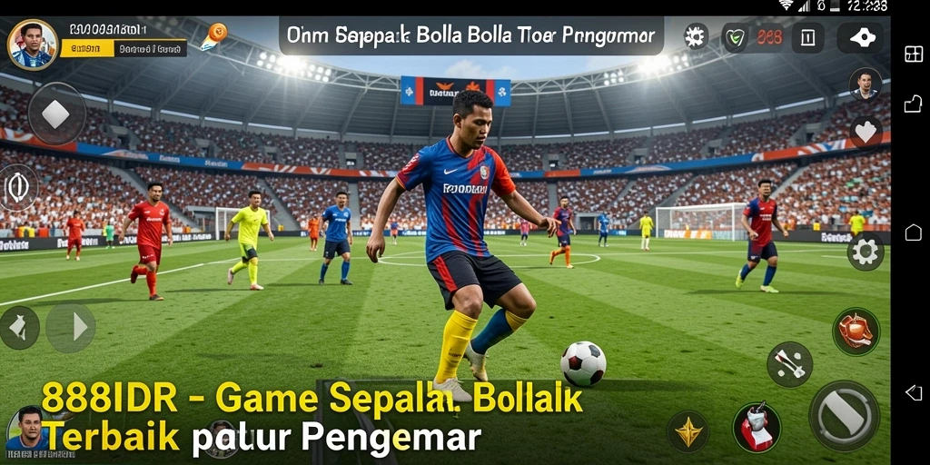 Tampilan gameplay menarik dari 888IDR dengan aksi sepak bola.