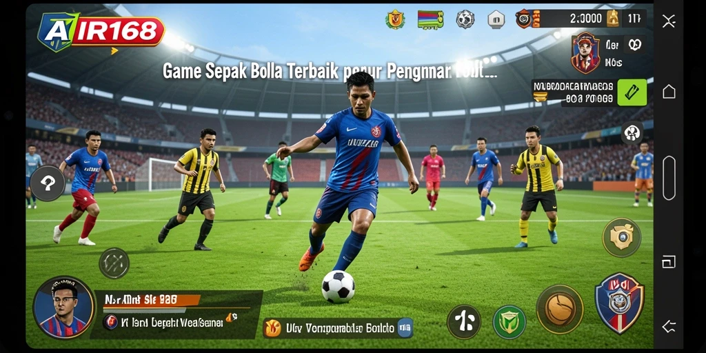 Tampilan gameplay AIR168 yang mendebarkan dalam pertandingan sepak bola.