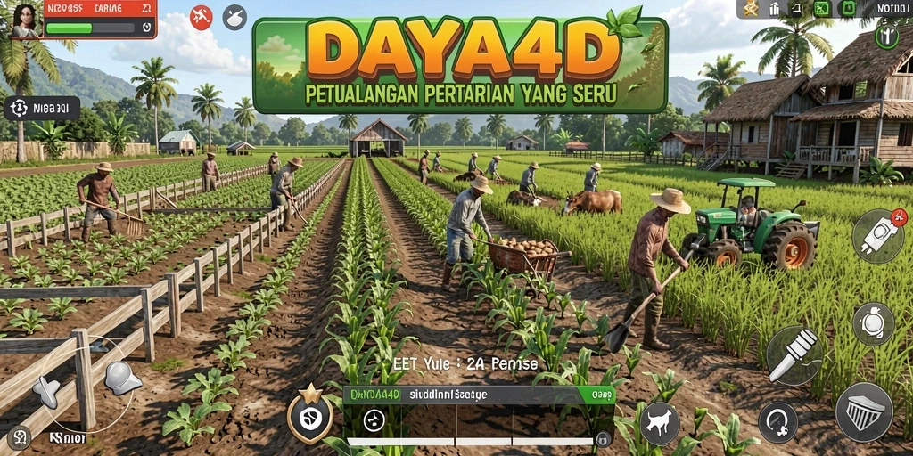 Tampilan permainan DAYA4D menunjukkan pengalaman bertani yang menyenangkan.