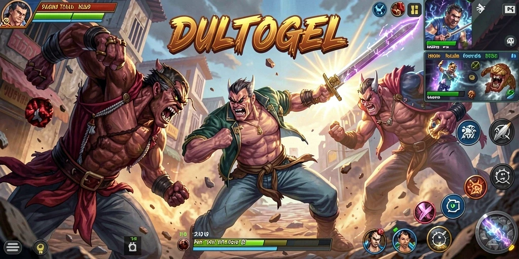 Gameplay mendebarkan dalam DULTOGEL dengan pertarungan intens.
