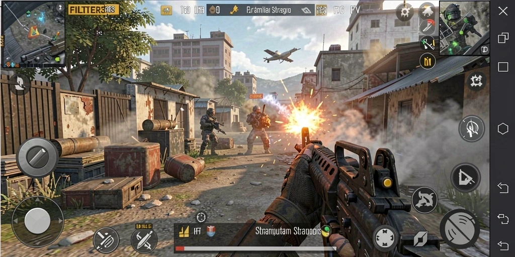 Tampilan aksi mendebarkan dalam game FILTER303 dengan gameplay FPS.