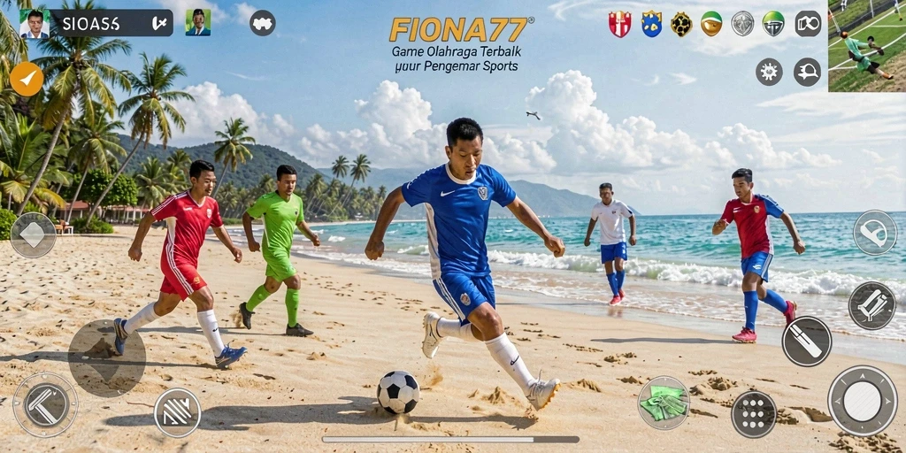 Tampilan gameplay <strong>FIONA77</strong> yang dinamis dan menarik di arena olahraga.