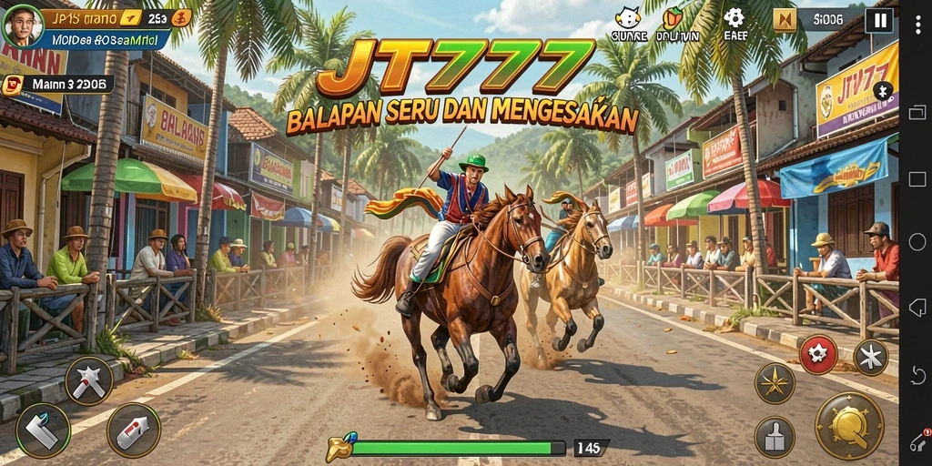 Gameplay balapan JT777 yang mendebarkan dan penuh aksi.