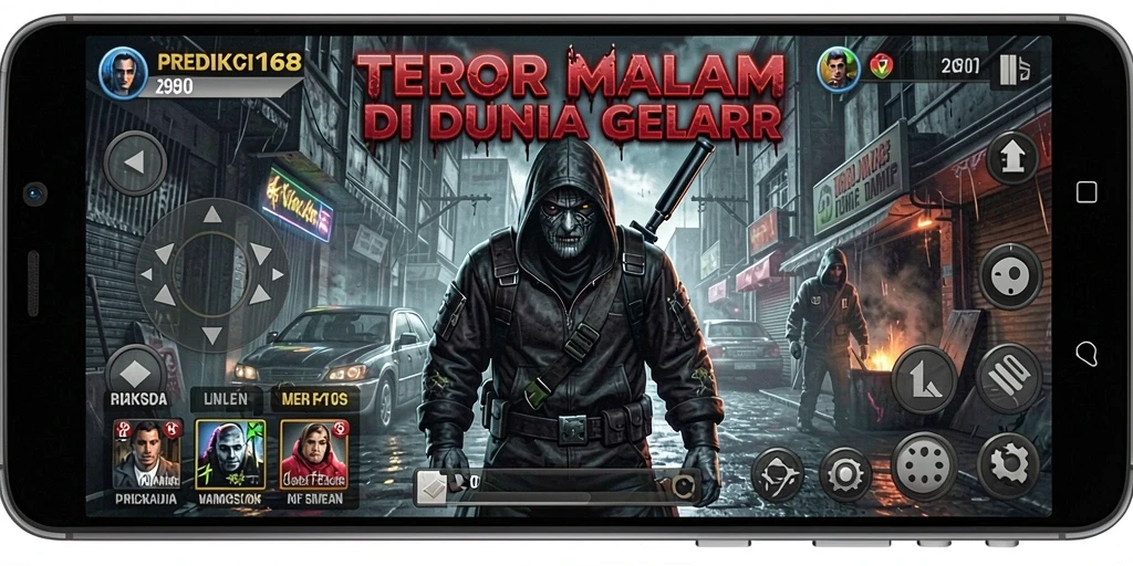 Tampilan gameplay PREDIKSI168 menunjukkan suasana horor yang mencekam.