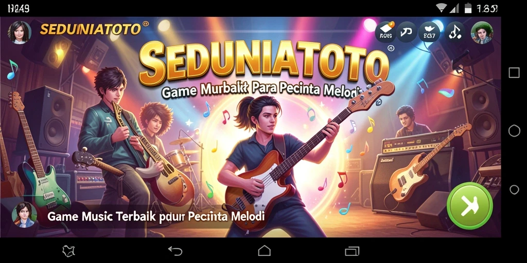 Tangkapan layar gameplay SEDUNIATOTO menampilkan keseruan bermain musik.
