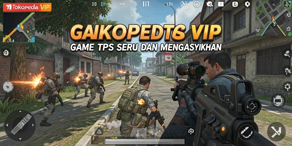 Tampilan gameplay mendebarkan di TOKOPEDIAVIP saat aksi tembak-menembak di medan perang.