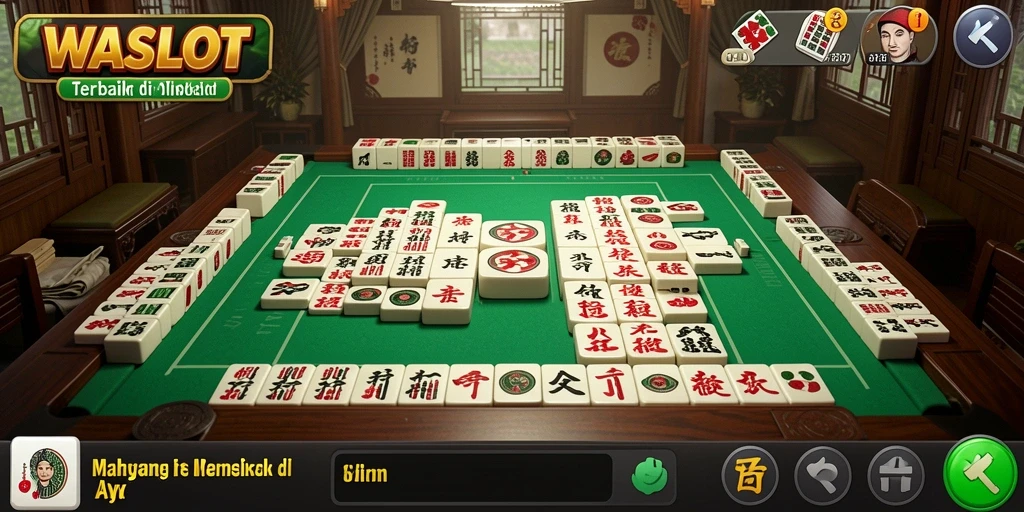 Tampilan gameplay WASLOT yang mendebarkan dalam Mahjong.